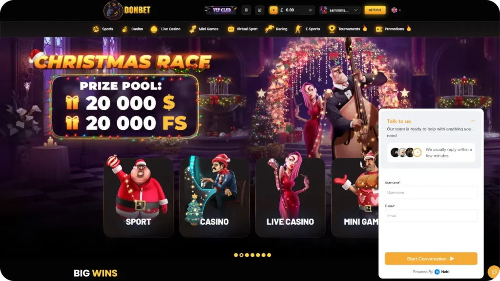 Live Chat in Donbet casino