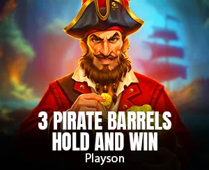 3 Pirate Barrels Hold and Win slot game