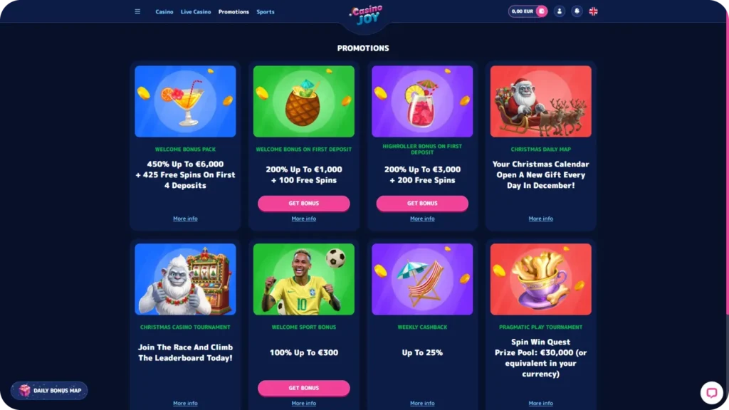 Casino Joy bonuses