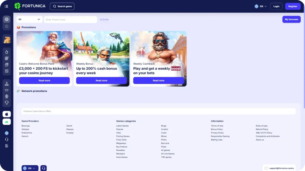 Casino Fortunica UK bonuses overview