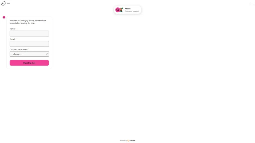 Chat Support Casino Joy