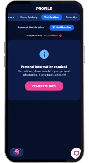 Casino Joy KYC verification upload