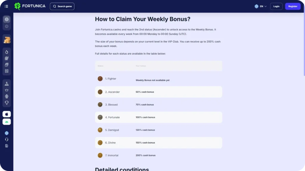 Fortunica loyalty rewards
