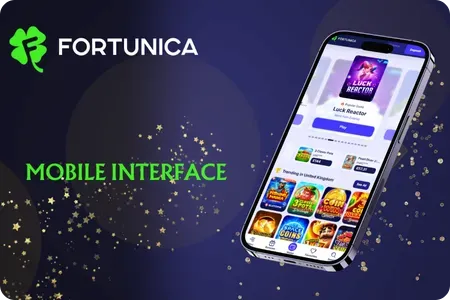 Fortunica casino mobile interface