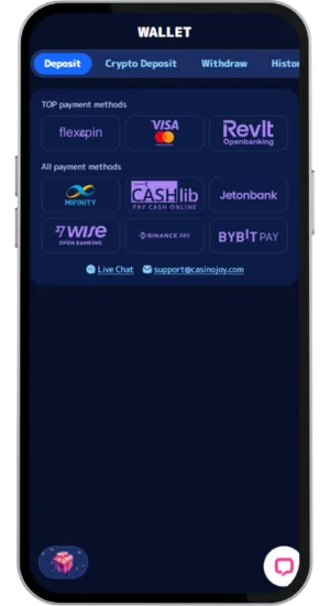 Casino Joy account dashboard after login