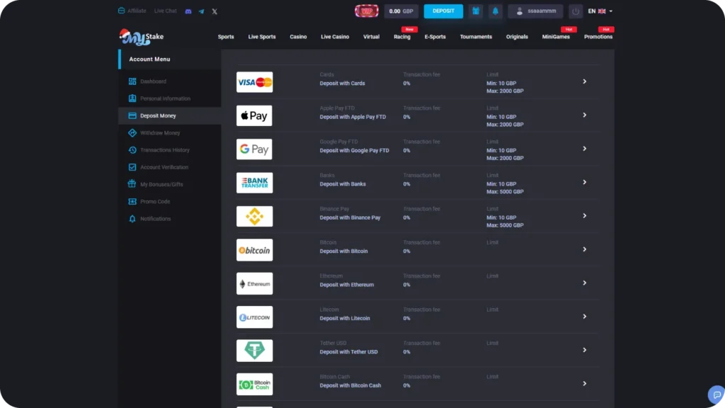 MyStake payment methods