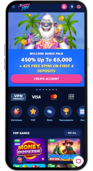 Casino Joy registration page on desktop