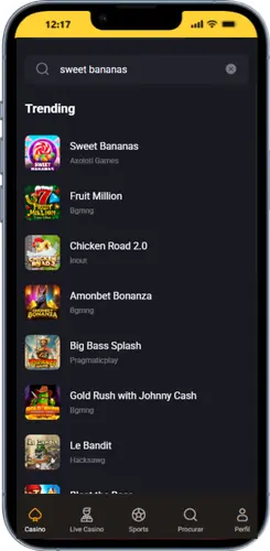 Amonbet mobile lobby showing slot games and navigation bar