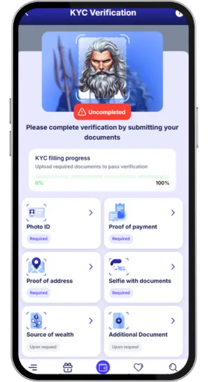 Fortunica phone and email verification screen